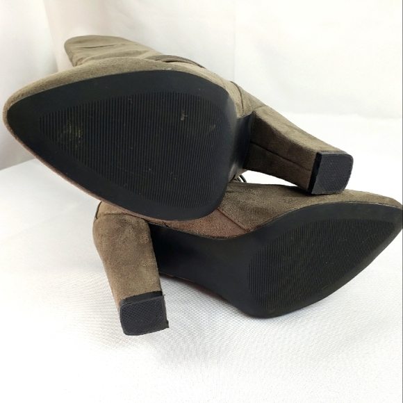 JustFab Taupe microfiber over the knee boots Sz 7  NWOT - Picture 4 of 5